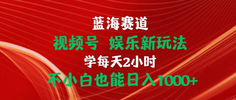 蓝海赛道视频号 娱乐新玩法每天2小时小白也能日入1000+-飞秋社