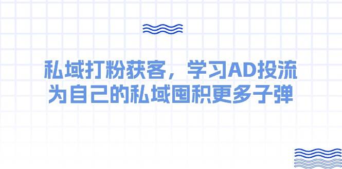 某收费课：私域打粉获客，学习AD投流，为自己的私域囤积更多子弹-飞秋社