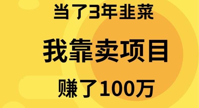 当了3年韭菜，我靠卖项目赚了100万-飞秋社