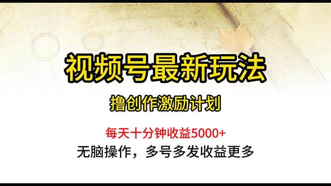 视频号最新玩法，每日一小时月入5000+-飞秋社