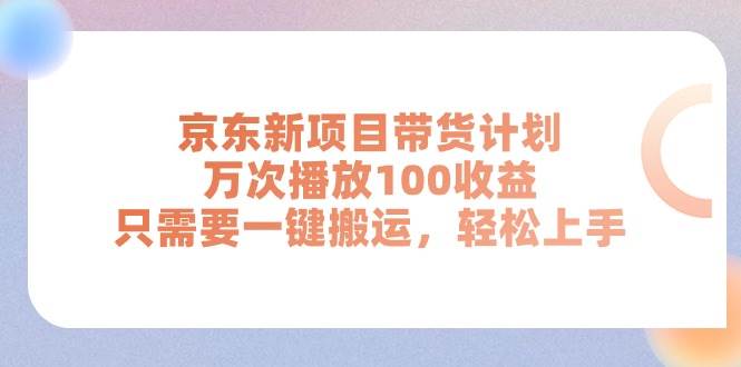 京东新项目带货计划，万次播放100收益，只需要一键搬运，轻松上手-飞秋社