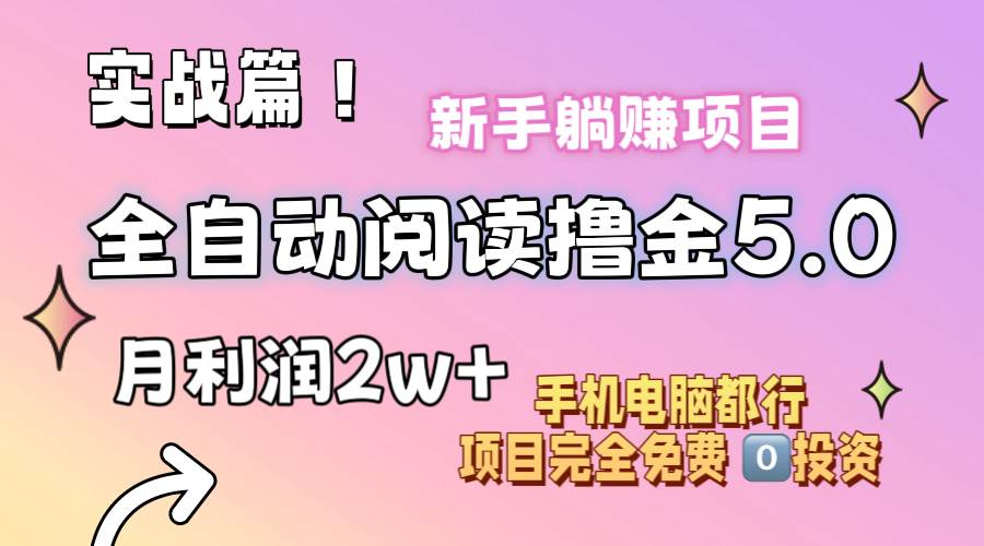 小说全自动阅读撸金5.0 操作简单 可批量操作 零门槛！小白无脑上手月入2w+-飞秋社