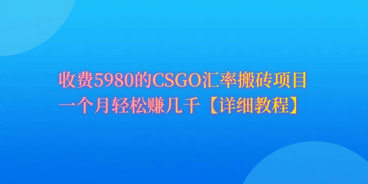 CSGO装备搬砖，月综合收益率高达60%，你也可以！-飞秋社