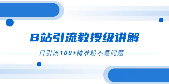 B站引流教授级讲解，细节满满，日引流100+精准粉不是问题-飞秋社