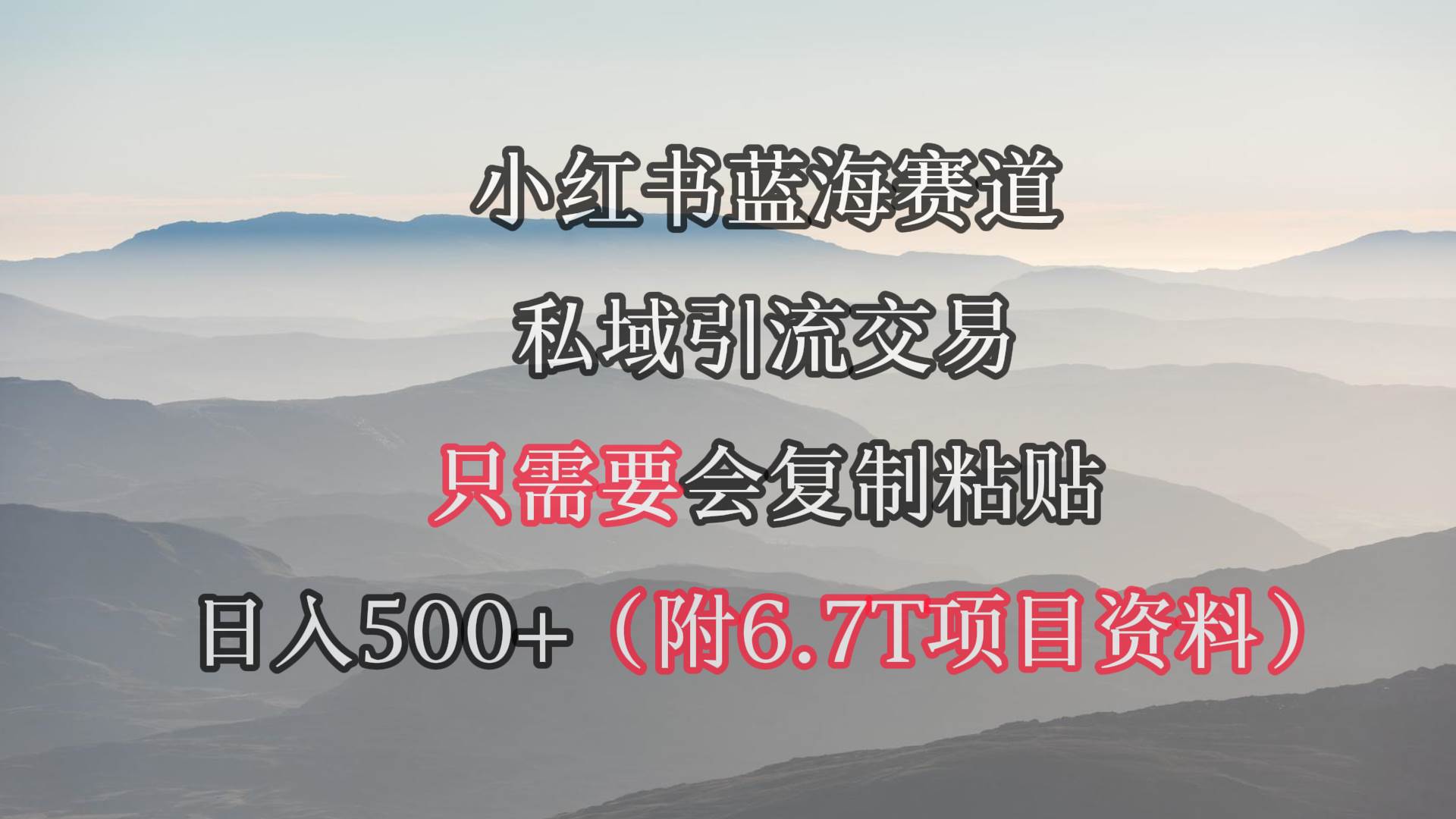 小红书短剧赛道，私域引流交易，会复制粘贴，日入500+（附6.7T短剧资源）-飞秋社