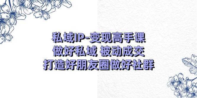 私域IP-变现高手课：做好私域 被动成交，打造好朋友圈做好社群（18节）-飞秋社