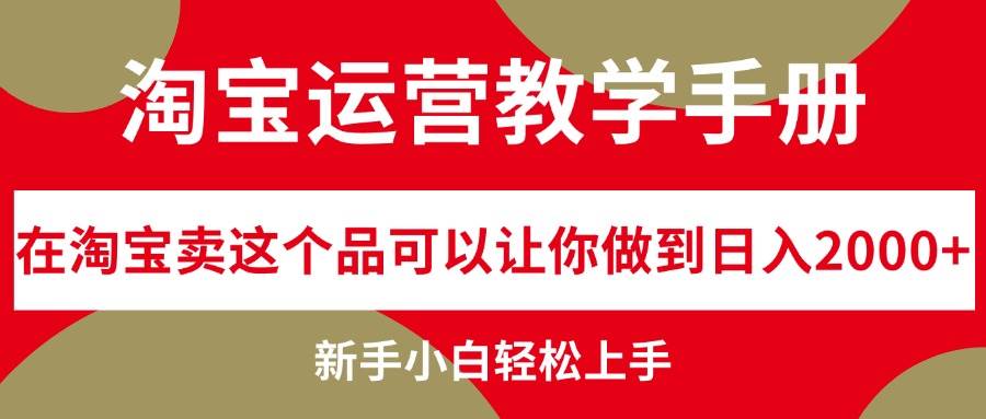 淘宝运营教学手册，在淘宝卖这个品可以让你做到日入2000+，新手小白轻…-飞秋社