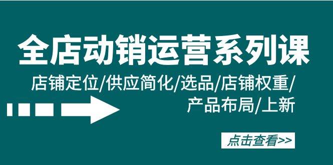 全店·动销运营系列课：店铺定位/供应简化/选品/店铺权重/产品布局/上新-飞秋社