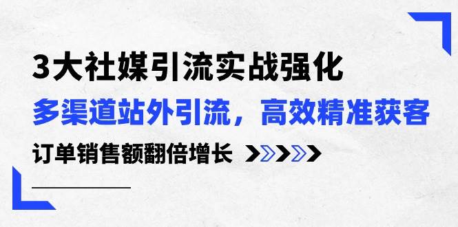 3大社媒引流实操强化，多渠道站外引流/高效精准获客/订单销售额翻倍增长-飞秋社