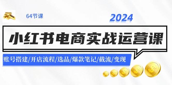 2024小红书电商实战运营课：账号搭建/开店流程/选品/爆款笔记/截流/变现-飞秋社