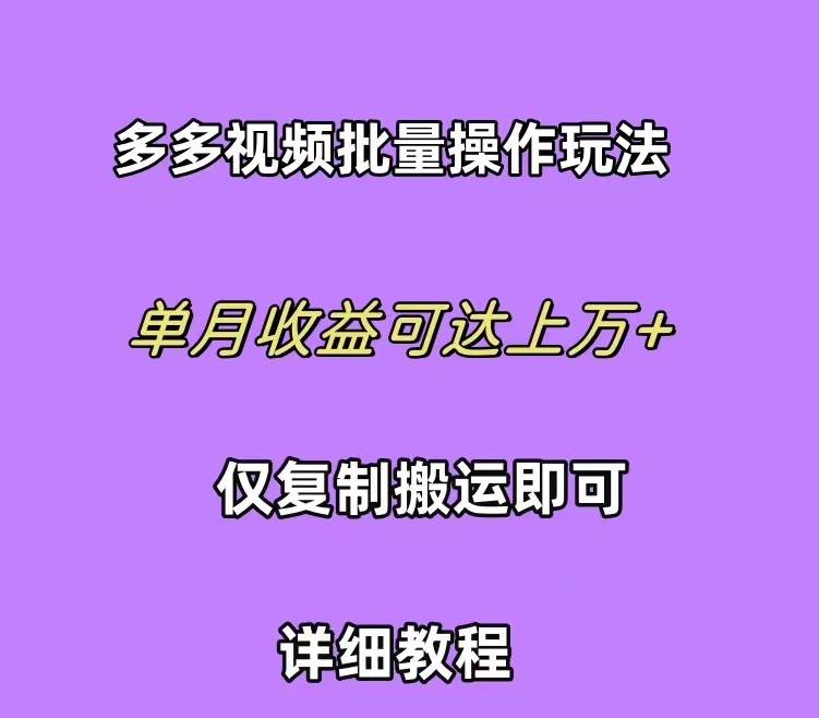 拼多多视频带货快速过爆款选品教程 每天轻轻松松赚取三位数佣金 小白必…-飞秋社