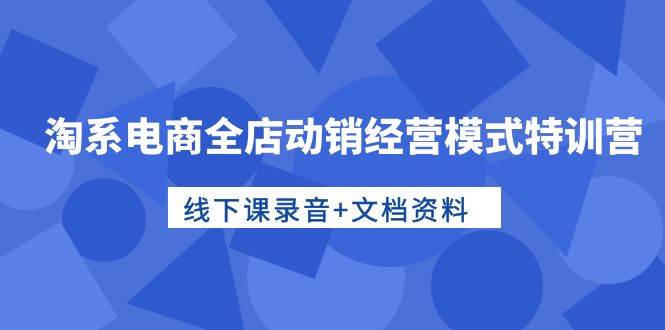 淘系电商全店动销经营模式特训营，线下课录音+文档资料-飞秋社