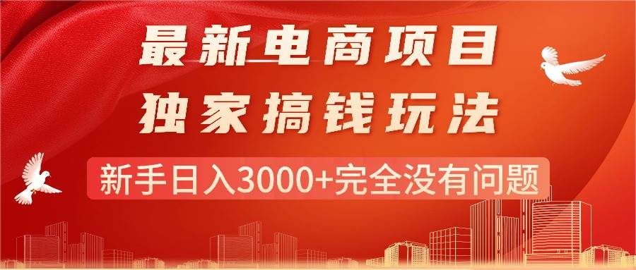 最新电商项目-搞钱玩法，新手日入3000+完全没有问题-飞秋社