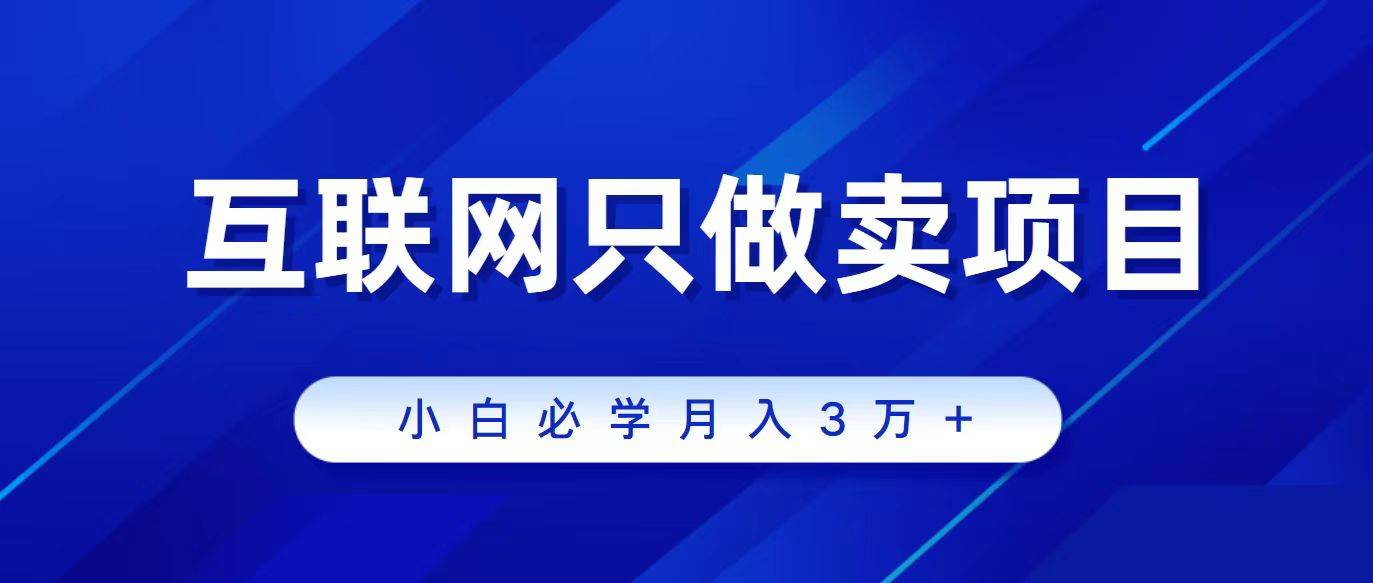 互联网的尽头就是卖项目，被割过韭菜的兄弟们必看！轻松月入三万以上！-飞秋社