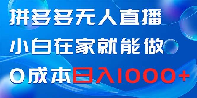 拼多多无人直播，小白在家就能做，0成本日入1000+-飞秋社