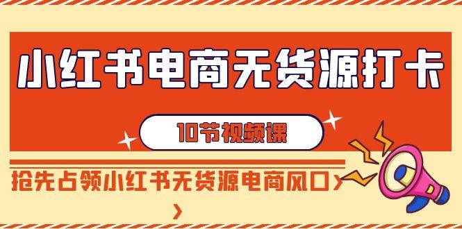 小红书电商-无货源打卡，抢先占领小红书无货源电商风口（10节课）-飞秋社