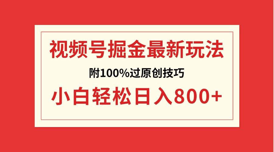 视频号掘金，小白轻松日入800+（附100%过原创技巧）-飞秋社