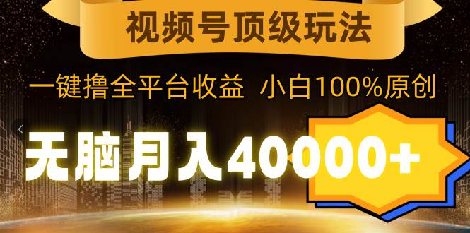 视频号顶级玩法，无脑月入40000+，一键撸全平台收益，纯小白也能100%原创-飞秋社