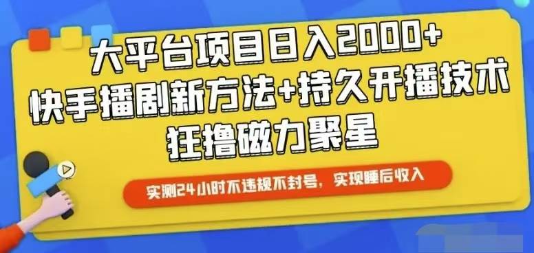 快手24小时无人直播，真正实现睡后收益-飞秋社