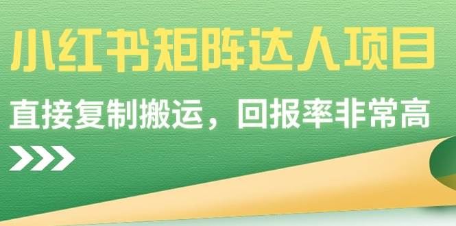 小红书矩阵达人项目，直接复制搬运，回报率非常高-飞秋社