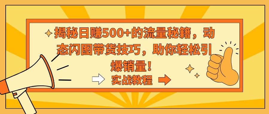 揭秘日赚500+的流量秘籍，动态闪图带货技巧，助你轻松引爆销量！-飞秋社