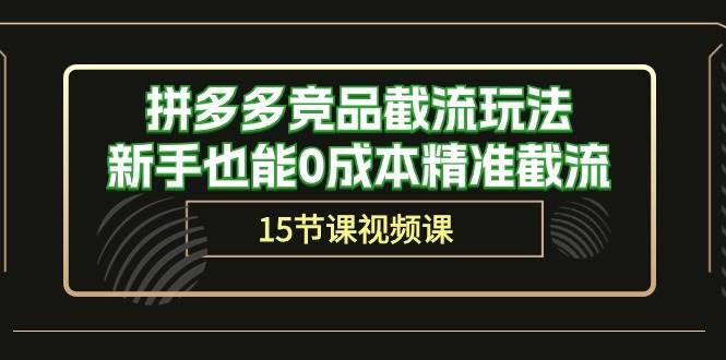 拼多多竞品截流玩法，新手也能0成本精准截流（15节课）-飞秋社