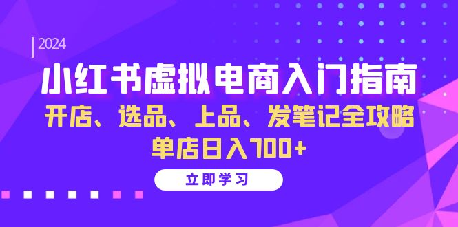 小红书虚拟电商入门指南：开店、选品、上品、发笔记全攻略 单店日入700+-飞秋社