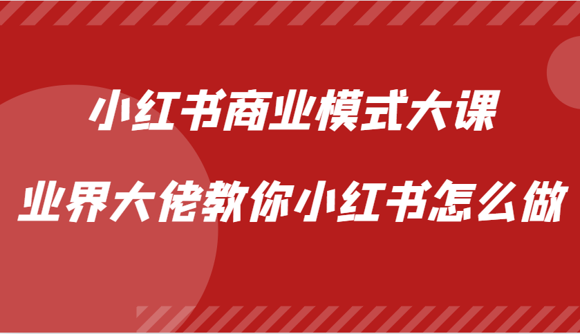 小红书商业模式大课，业界大佬教你小红书怎么做【视频课】-飞秋社